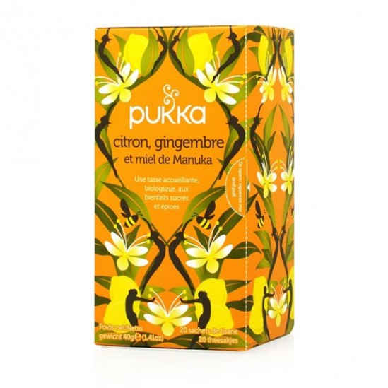 Pukka infusion citron, gingembre et miel de manuka bio 20 sachets Pukka infusion citron, gingembre et miel de manuka bio 20 sachets