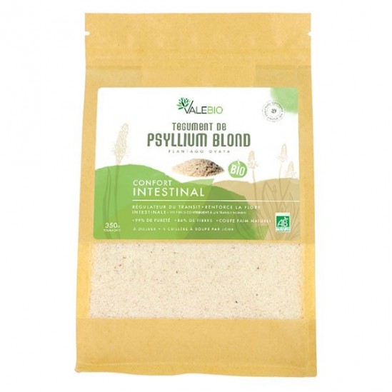 Valebio tégument de psyllium blond bio 350g Valebio tégument de psyllium blond bio 350g