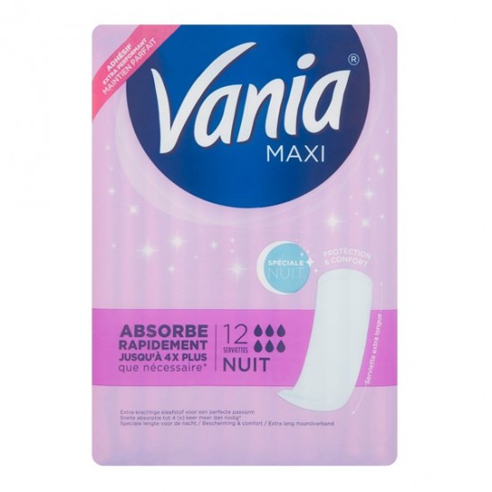Vania maxi spéciale nuit 12 serviettes Vania maxi spéciale nuit 12 serviettes