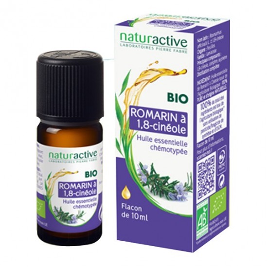Naturactive romarin officinal à 1,8 cinéole huile essentielle bio 10ml Naturactive romarin officinal à 1,8 cinéole huile essentielle bio 10ml