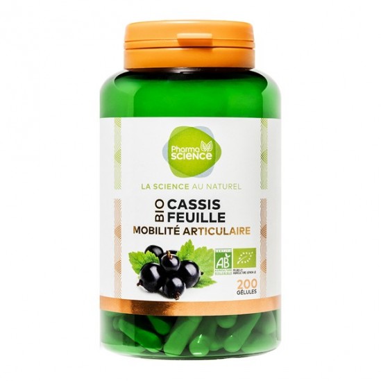 Pharmascience cassis feuille bio mobilité articulaire 200 gélules Pharmascience cassis feuille bio mobilité articulaire 200 gélules