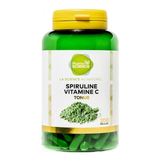 Pharmascience spiruline vitamine C tonus 200 gélules Pharmascience spiruline vitamine C tonus 200 gélules