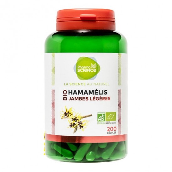 Pharmascience hamamélis bio jambes légères 200 gélules Pharmascience hamamélis bio jambes légères 200 gélules