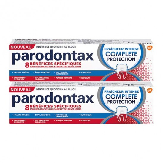 Parodontax dentifrice fraîcheur intense protection complete 2x75ml Parodontax dentifrice fraîcheur intense protection complete 2x75ml