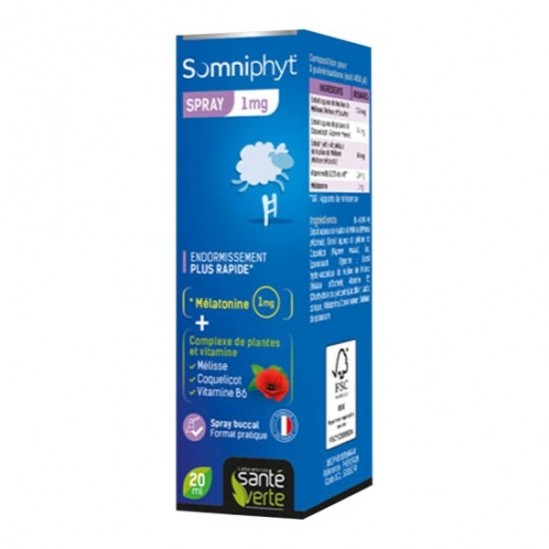 Santé Verte somniphyt mélatonine spray 20ml Santé Verte somniphyt mélatonine spray 20ml
