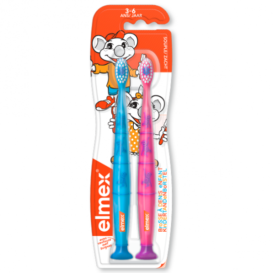 Elmex brosse à dents enfant 3-6 ans lot de 2 Elmex brosse à dents enfant 3-6 ans lot de 2