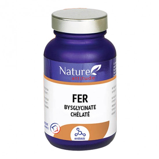 Nature attitude fer bisglycinate chélaté 60 gélules Nature attitude fer bisglycinate chélaté 60 gélules