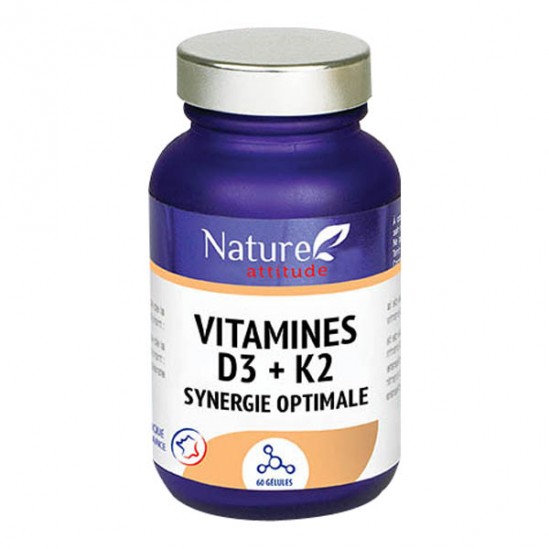 Nature attitude vitamines D3 + K2 synergie optimale 60 gélules Nature attitude vitamines D3 + K2 synergie optimale 60 gélules