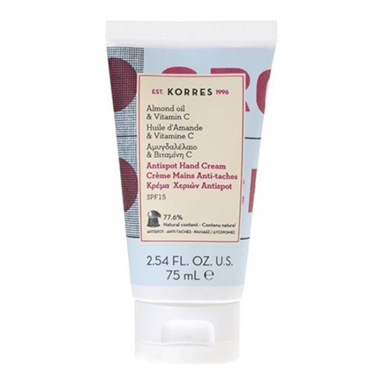Korres crème mains anti-taches amande & vitamine C spf15 75ml Korres crème mains anti-taches amande & vitamine C spf15 75ml