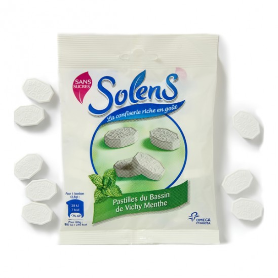 Solens pastilles vichy menthe sans sucres 100g Solens pastilles vichy menthe sans sucres 100g