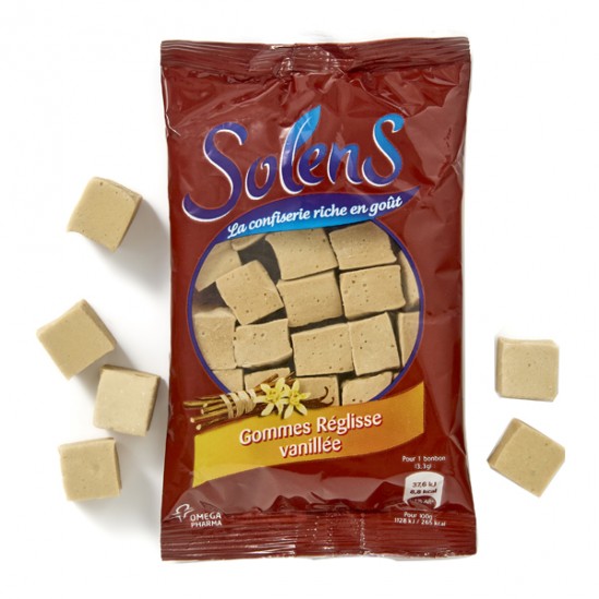 Solens gommes réglisse vanille 100g Solens gommes réglisse vanille 100g