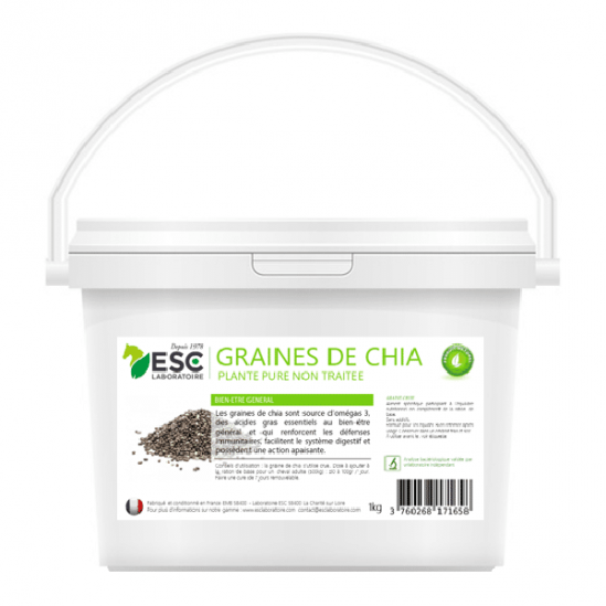 Esc laboratoire graines de chia bien être général 1kg Esc laboratoire graines de chia bien être général 1kg