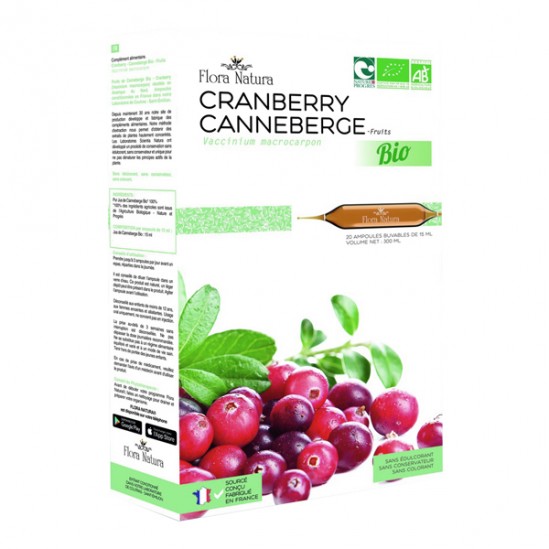 Flora natura canneberge bio 20 ampoules Flora natura canneberge bio 20 ampoules