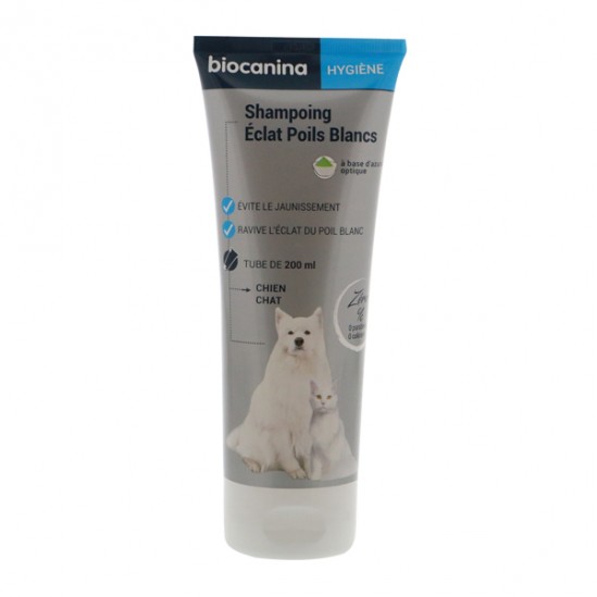 Biocanina shampoing éclat poils blancs 200ml Biocanina shampoing éclat poils blancs 200ml