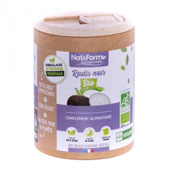 Nat&form radis noir bio format éco 200 gélules Nat&form radis noir bio format éco 200 gélules