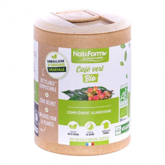Nat&form café vert bio format éco 200 gélules Nat&form café vert bio format éco 200 gélules