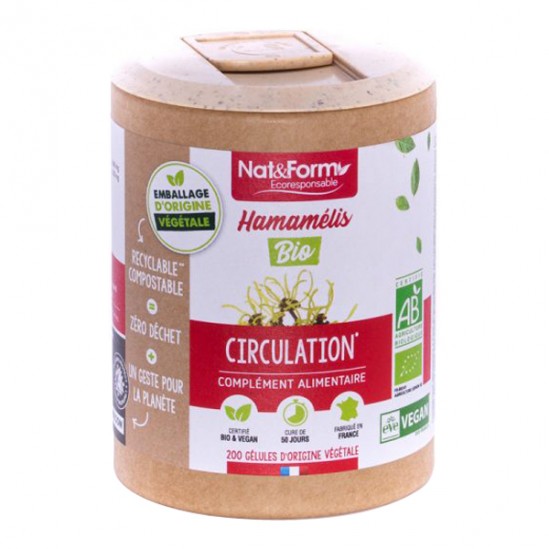 Nat&form hamamélis bio format éco 200 gélules