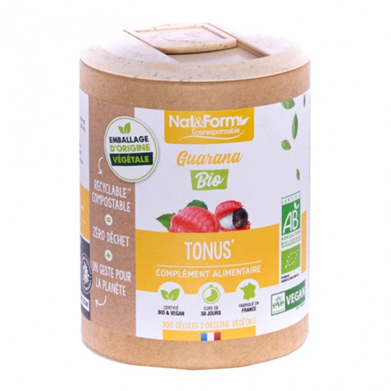 Nat&form guarana bio écoresponsable 200 gélules Nat&form guarana bio écoresponsable 200 gélules