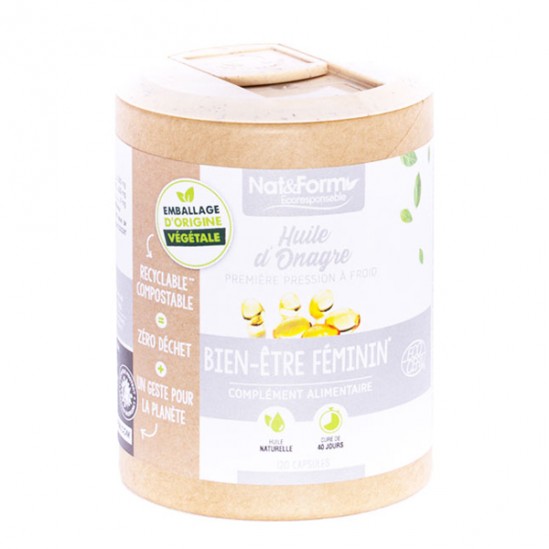 Nat&form huile d'onagre bio écoresponsable 120 capsules Nat&form huile d'onagre bio écoresponsable 120 capsules