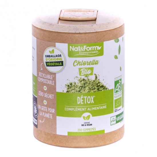 Nat&form chlorella bio format éco 200 comprimés Nat&form chlorella bio format éco 200 comprimés
