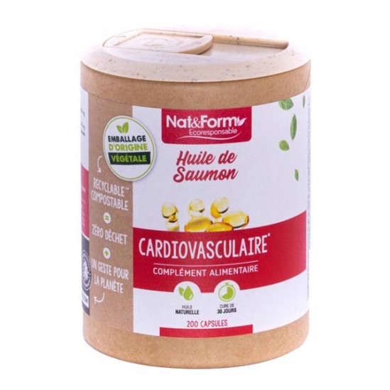 Nat&form huile de saumon écoresponsable 200 capsules Nat&form huile de saumon écoresponsable 200 capsules