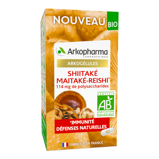 Arkopharma arkogélules shiitaké maitaké reishi bio 40 gélules Arkopharma arkogélules shiitaké maitaké reishi bio 40 gélules