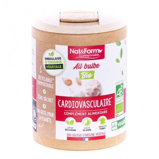 Nat&form ail bulbe bio écoresponsable 200 gélules Nat&form ail bulbe bio écoresponsable 200 gélules