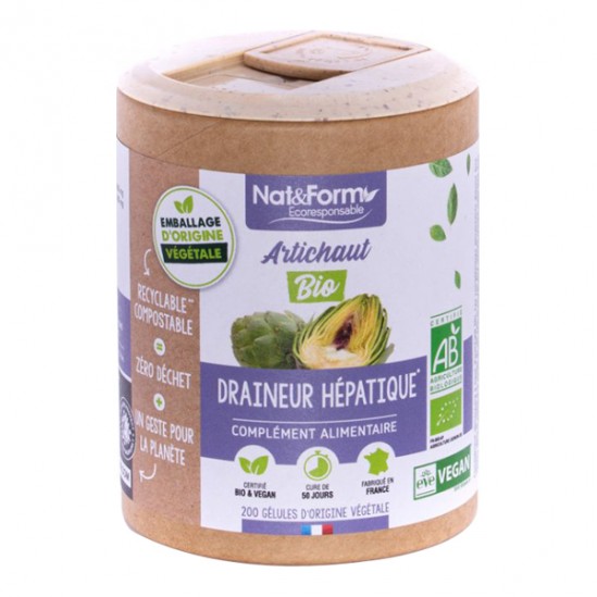 Nat&form artichaut bio écoresponsable 200 gélules Nat&form artichaut bio écoresponsable 200 gélules