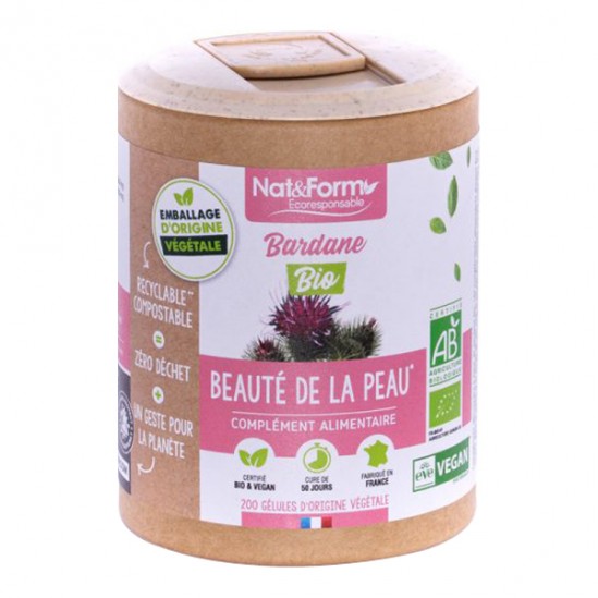 Nat&form bardane bio écoresponsable 200 gélules Nat&form bardane bio écoresponsable 200 gélules