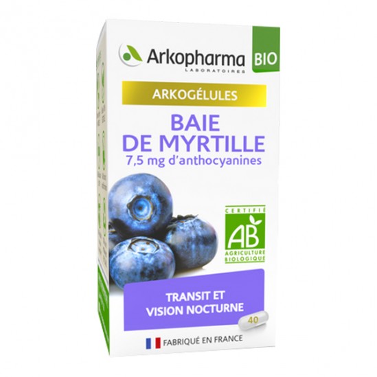 Arkopharma arkogélules bio baie de myrtille 40 gélules Arkopharma arkogélules bio baie de myrtille 40 gélules