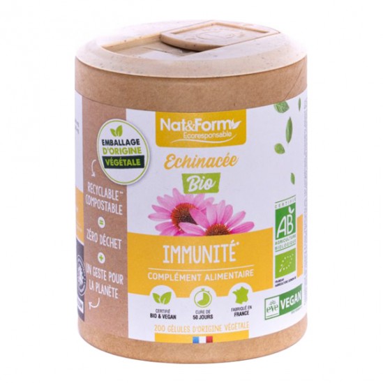 Nat&form echinacée bio écoresponsable 200 gélules Nat&form echinacée bio écoresponsable 200 gélules