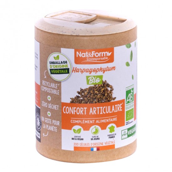 Nat&form harpagophytum bio écoresponsable 200 gélules Nat&form harpagophytum bio écoresponsable 200 gélules