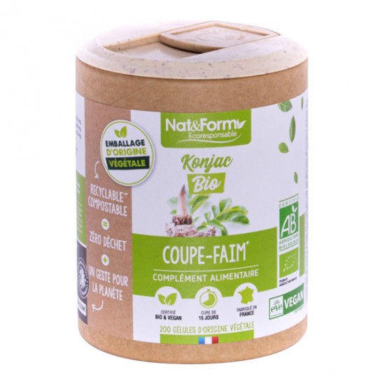 Nat&form konjac bio écoresponsable 200 gélules Nat&form konjac bio écoresponsable 200 gélules