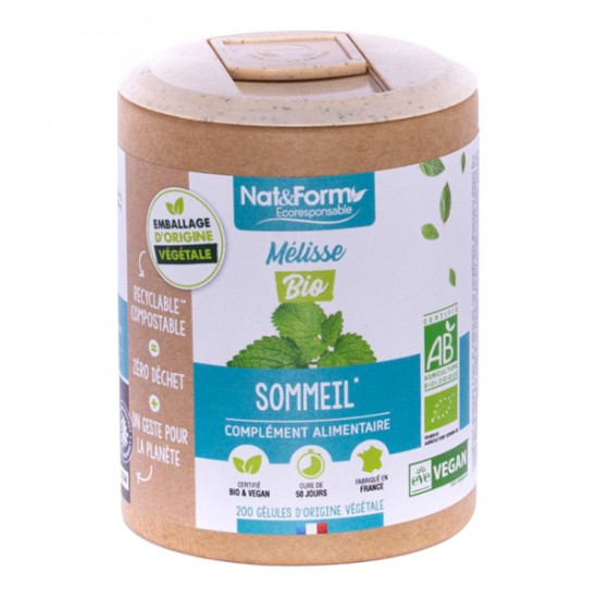 Nat&form mélisse bio écoresponsable 200 gélules Nat&form mélisse bio écoresponsable 200 gélules