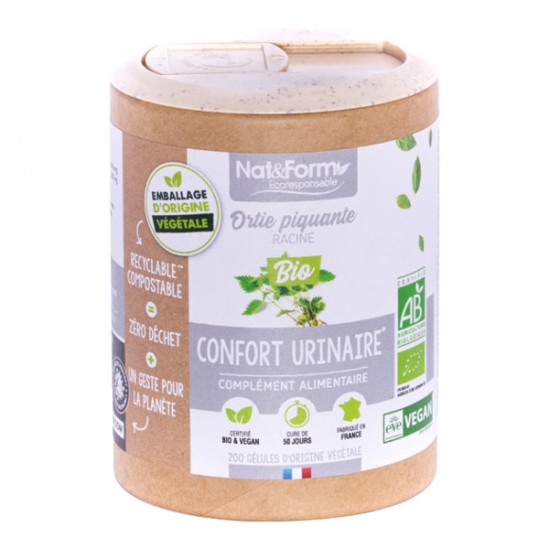 Nat&form ortie piquante racine bio écoresponsable 200 gélules Nat&form ortie piquante racine bio écoresponsable 200 gélules