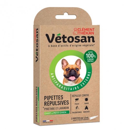 Clément thékan vétosan pipettes répulsives chiot et petit chien Clément thékan vétosan pipettes répulsives chiot et petit chien