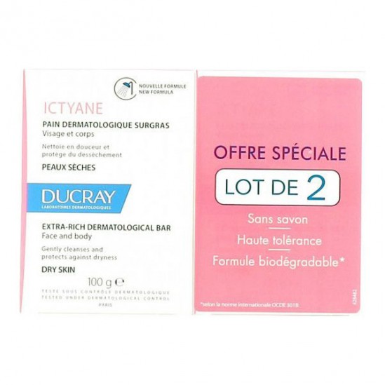 Ducray ictyane pain dermatologique 2x100g Ducray ictyane pain dermatologique 2x100g