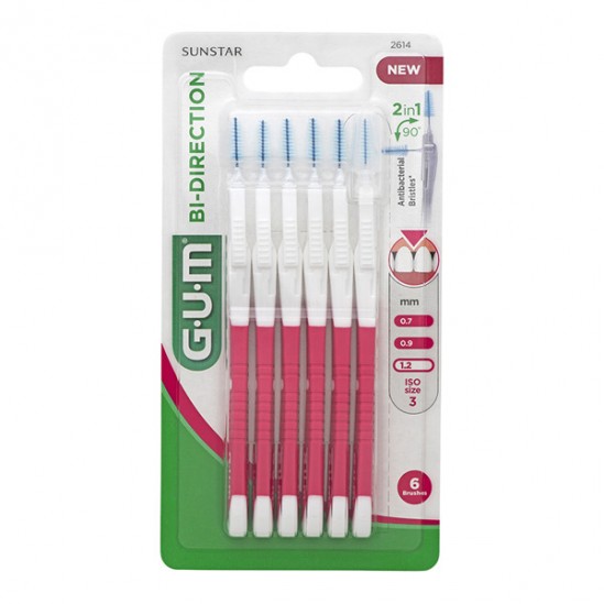 Sunstar brossette interdentaire 1.2mm gum bi-direction 6 pièces