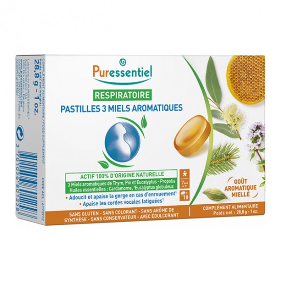 Puressentiel respiratoire pastilles 3 miels aromatiques 18 pastilles Puressentiel respiratoire pastilles 3 miels aromatiques 18 pastilles