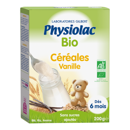 Physiolac Céréales Vanille Bio Dès 6 mois 200g Physiolac Céréales Vanille Bio Dès 6 mois 200g