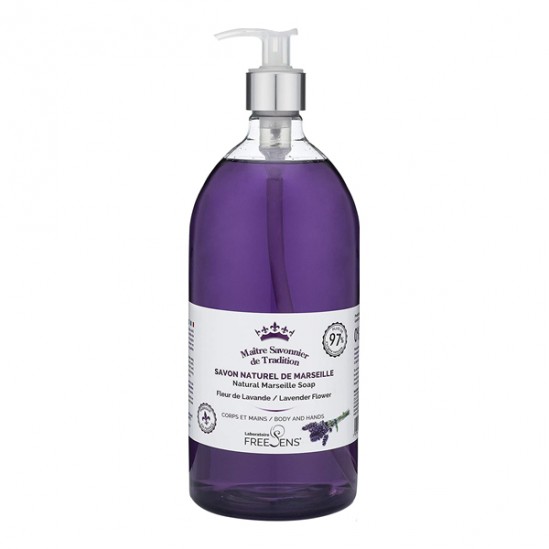 Freesens savon liquide de Marseille fleur de lavande 1L Freesens savon liquide de Marseille fleur de lavande 1L