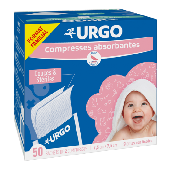 Urgo compresses absorbantes 7.5 x 7.5cm 50 sachets Urgo compresses absorbantes 7.5 x 7.5cm 50 sachets