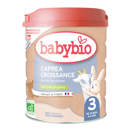 Babybio caprea 3 croissance lait de chèvre 3ème âge 800g Babybio caprea 3 croissance lait de chèvre 3ème âge 800g