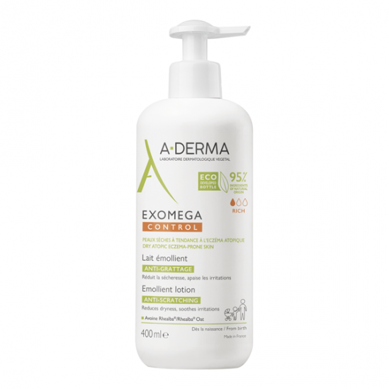 Aderma exomega control lait émollient anti-grattage 400ml Aderma exomega control lait émollient anti-grattage 400ml