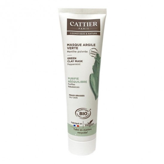 Cattier masque à l'argile verte menthe poivrée 100ml Cattier masque à l'argile verte menthe poivrée 100ml