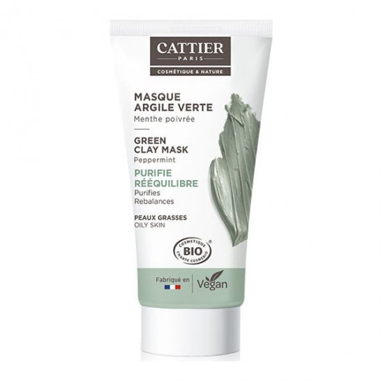 Cattier mini masque à l'argile verte menthe poivrée 30ml Cattier mini masque à l'argile verte menthe poivrée 30ml