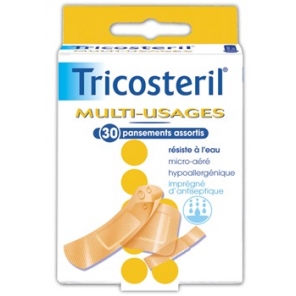 Tricosteril multi-usages 30 pansements assortis