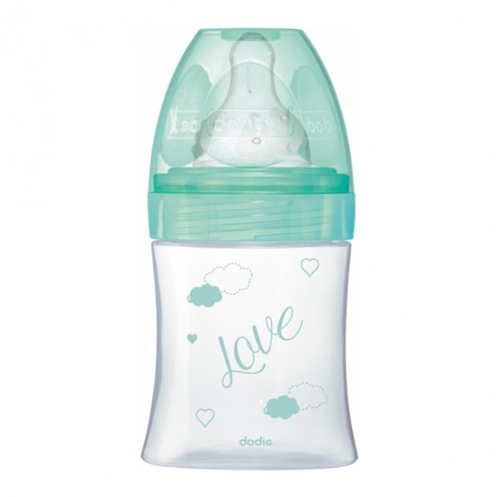 Dodie initiation+ biberon tétine 3vitesses débit 1 vert oiseaux 150ml Dodie initiation+ biberon tétine 3vitesses débit 1 vert oiseaux 150ml