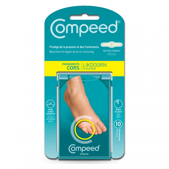 Compeed Pansements Cors Moyen Format Cor sur les orteils x 10