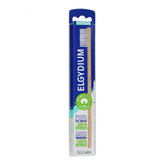 Elgydium brosse à dents éco-responsable en bois medium Elgydium brosse à dents éco-responsable en bois medium